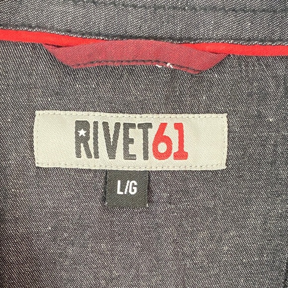 Rivet 61 Button Down Shirt Black Red - Picture 4 of 9